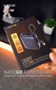 X.One NanoGo PD35W(3C Certifield)with Built-n Cable Fast Charging 10000mAh Powerbank Digital Display Compact Size