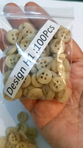 18L/4Holes Horn Button (Diameter 12mm)Butang Polyester Corak Tulang dan Mutiara