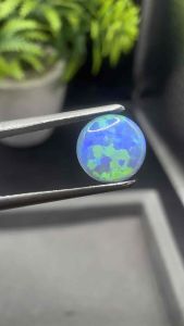 Blue -pink white Opal 6-7 SHAPE OVAL Synthetic Opal LAB MADE OPAL Round BLUE -PINK 1PCS