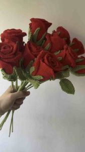 520 Gift Crochet Rose Bouquet Wedding Bouquet Valentines Gift FlowerHandmade Crochet Rose Amigurumi Valentines Gift Everlasting RoseForever RoseHome DecorGift for Girlfriend Gift for her