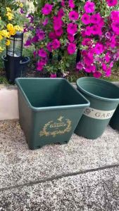 กระถางกุหลาบ รูระบายน้ำเล่นองศา 4 ระดับ สวยสไตล์ยุโรป วัสดุPP ทน เบา ขนาด14"