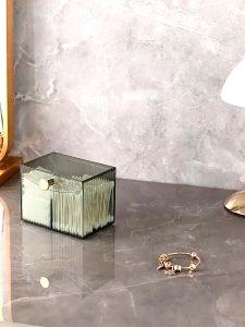 Kotak Penyimpanan Cotton Buds/ Tempat Simpan Kapas Muka Bahan Acrylic