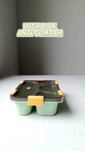G171 KOTAK BEKAL TEMPAT MAKAN WADAH MAKAN ANTI TUMPAH 4SEKAT FREE SENDOK GARPU