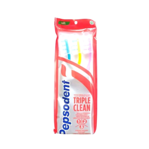 Sikat Gigi Pepsodent Triple Clean Soft Multipack Isi 3