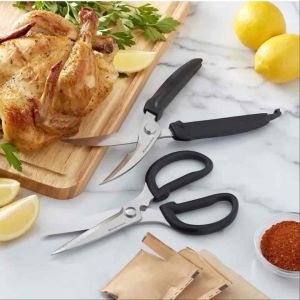 KitchenAid 2-Piece Set All Purpose and Poultry Shears with Blade Guard Stainless Steel Black