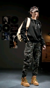 Celana Cargo Panjang Combat Camouflage Pria / Celana Cargo Loreng