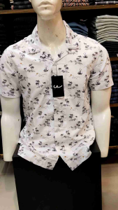 KEMEJA WATCHOUT JEANS SLIM FIT WARNA PUTIH LENGAN PENDEK KUALITAS PREMIUM