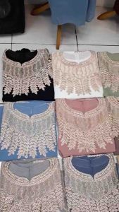 Kaftan Ceruty Bordir Free Inner | Kaftan Jumbo Fit M-XXXL Ld 125 cm | Dress Lebaran 2026 | Baju Lebaran Wanita 2026 Polos