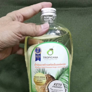 น้ำมันมะพร้าวสกัดเย็นออร์แกนิก ตรา Tropicana oil ขนาด 1000ml หมดอายุ 11/25