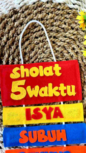 Hiasan dinding gantungan Shalat 5 waktu bahan flanel