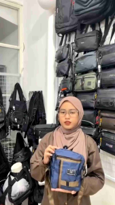 Tas Selempang Bahu PEGE Tristan Slingbag Casual Pria Model Kombinasi Coklat - PG 8935