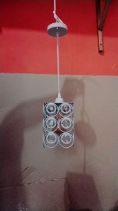 lampu gantung kristal crystal kotak minimalis modern