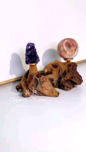 【现货】玛瑙开口笑 + 紫水晶片摆件|招喜气 ✦ 提升人缘 ✦ 稳定情绪 ✦ 净化空间|Agate Laughing Style + Amethyst Slice Display Piece