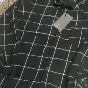 Kemeja Flanel Anak Hitam Garis Putih Bestseller