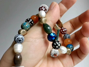 DaVee | Handmade beaded necklace Colorful natural stones necklace Imperial Stone Agate Pearl Resin Bohemian necklace