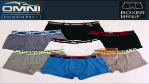 OMNI by SO-EN Underwear Cotton Boxers Brief Single Pack for Men