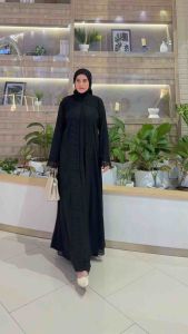 Gamis Abaya Arab Turkey Soleha Hitam Mote Swarosky Mewah Terbaru