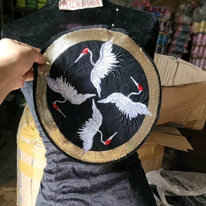 Hình tròn 265cm thêu hạc trắng