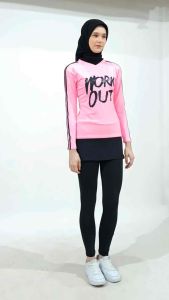 Setelan Baju Senam Olahraga Zumba Legging Rok Span