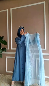 CAMELIA DRESS 2 IN 1 INNER CRINKEL+OUTHER BRUKAT TERBARU