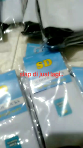 KAOS KAKI SEKOLAH PUTIH TELAPAK HITAM PANJANG 12 PASANG