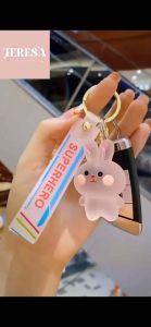 【TERESA】A6 Rantai Kunci Kristal Blush Haiwan Kartun 可爱水晶腮红动物钥匙扣 Cartoon Animal Crystal Blush Keychain 潮流树脂兔子钥匙链/情侣挂件