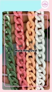 Mote Plastik Ring Oval Lengkung uk 19 x 14mm MP76