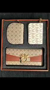 Hadiah Paket Dompet 3 in 1 Untuk Wanita Motif Vintage kd 173