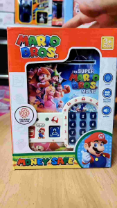 ของเล่นตู้เซฟใส่ถ่าน ดูแบงค์ กดรหัสผ่านได้เขียนลายนิ้วมือ