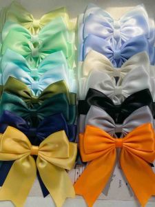 10pcs Double-Layer Bow Ribbons with Knots Handmade 11x14 cm Pre-Tied Bows For ChristmasParty Decor