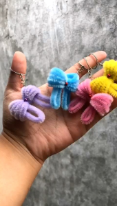 Gantungan Tas Pita Lucu | Kawat Bulu | Keychain Aesthetic