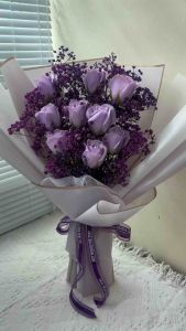 L SIZE Buket Bunga Ros Sabun dengan Bunga Baby breath kering untuk Konvo Hari Jadi