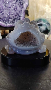 Natural Madagascar Collection Agate Crystal Toad Carved Ornament ACT04 #AgateCrystal