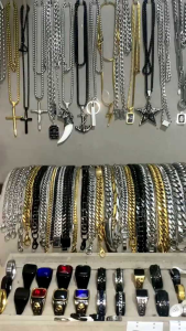 Kalung Pria Wanita Liontin Salib Titanium – Tali Tambang Stylish & Kuat