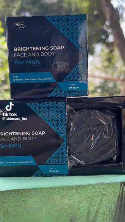 [MURAH] ORIGINAL IBS Brightening Soap For Men - Sabun Wajah Pria - Sabun Muka Pria Solusi Untuk Semua Masalah Kulit Wajah 50g (gratis sisir saku)