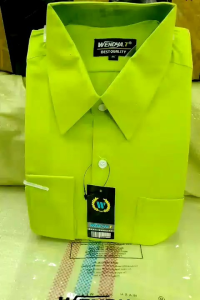 Wendya.T Kemeja Pria Formal Warna Hijau Pucuk/Hijau stabilo✓Kemeja Polos Lengan Panjang
