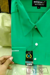 Wendya.T Kemeja Pria Formal Warna Hijau Natal/Hijau Suji✓Kemeja Polos Lengan Panjang
