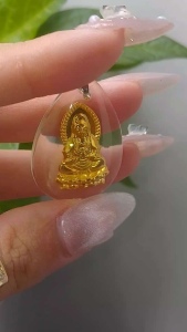 Mặt dây chuyền Phật mạ vàng ẩn thủy trong suốt