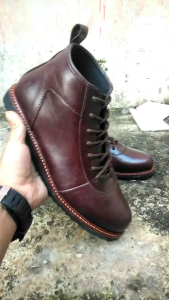 Sepatu Casual Pria Kulit Sapi Super Premium Sol Karet Tebal Edisi Terbatas | Sepatu Kasual Semi Boot