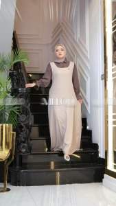 Melody Dress Gamis Kombinasi Matt: Pilihan Busui Friendly & Gamis Lebaran