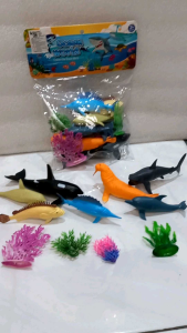 Mainan Edukasi Hewan Laut Set isi 7 pcs ikan Ocean World no 104-2