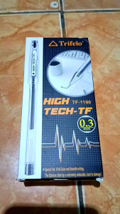 pulpen high tech 0.3mm/pulpen hitam tripelo tf/pulpen 1pak 12pcs