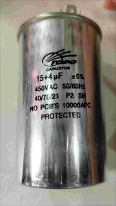 TOPO 15+4uf 450V Aluminum capacitor water pump use