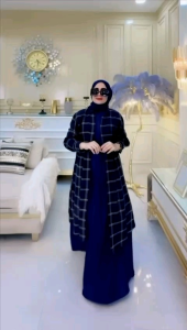 Bella Set Inner Gamis Toyobo Dan Outer Flanel Import Busui Friendly By MSF