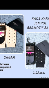 KAOS KAKI JEMPOL WANITA - Bermotif Polkadot Pita
