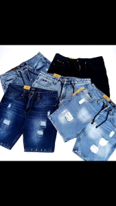 Celana Jeans Pendek Sobek Pria Jeans Pendek Ripped Robek Pria Premium Terkini Terlaris