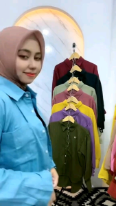 Kemeja Wanita Linen Polos Oversize - Kemeja Oversize Linen Olivia Shirt