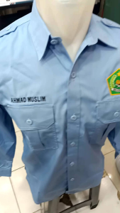 kemeja KEMENAG kementrian agama/GRATIS bordir nama/kemeja seragam lengan panjang bahan drill