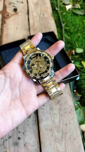 WINNER DIAMOND GOLD JAM TANGAN PRIA ELEGANT MEKANIK AUTOMATIS TANPA BATERAI FREE BOX