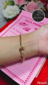 ECLATIA!! Gelang nuri kaca emas muda kadar 35% gelang perhiasan wanita terbaru elegan